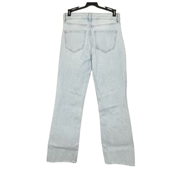 Mango Light Blue High Waist Wide Leg Raw Hem US 2 - Picture 2 of 7